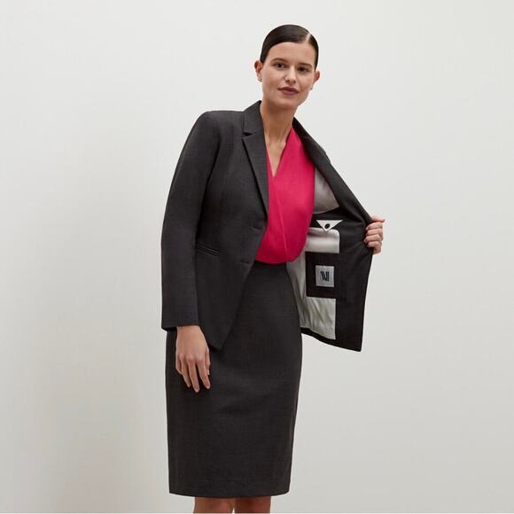 NWT MM Lafleur Hoffman Blazer Wool Gray Women’s 1X Corpcore Professional Career - Picture 2 of 11